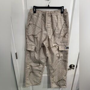 Retro Tan and Olive Cargo Pants for Men